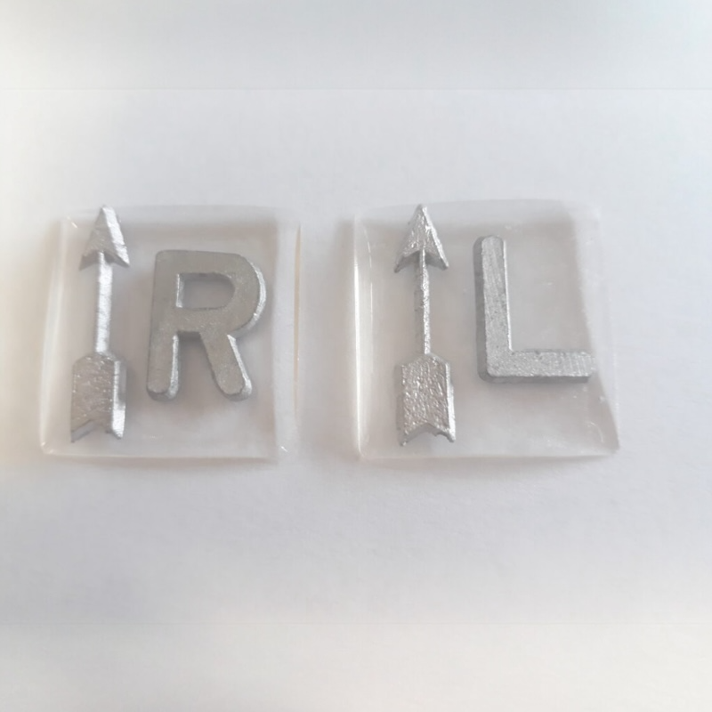 Arrow up and down clear x-ray markers